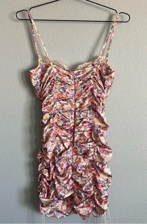 For Love And Lemons Multi-Color Floral Gardenia Mini Dress. Size Medium thumbnail 5