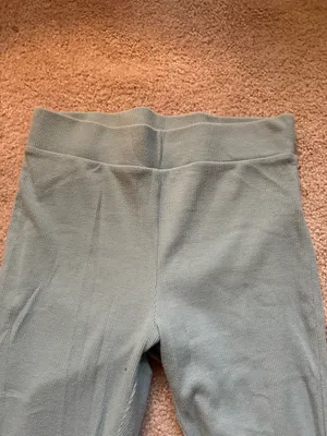 Aerie Ribbed Light Blue Flare Leggings thumbnail 2