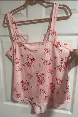 V-neck twist front babydoll tank 2XL thumbnail 2