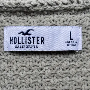 Hollister Women's Green Large V-Neck Cable-Knit Cardigan Hipster Teenager thumbnail 13