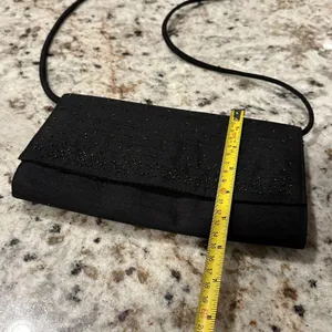 Liz Claiborne Black Evening Handbag Purse Beaded Women’s thumbnail 4