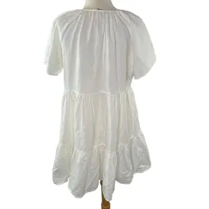 Madewell Women's $128 Linen-Blend Tiered Mini Dress Size S NF890 thumbnail 6