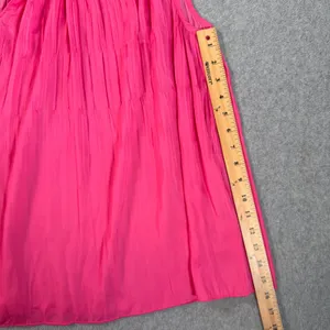 Current Air Pleated Sleeveless Blouse Women's Medium Pink Satin V-Neck Flowy thumbnail 5