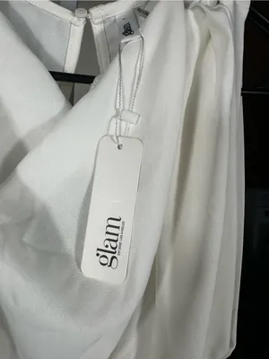 B114. Glam Los Angeles Two-Tone White and Black Draped Jumpsuit thumbnail 4