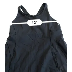 Lululemon Stash N Run Tank Top Built In Bra Size 4 Black Criss Cross Pockets thumbnail 11