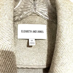 NWOT Elizabeth & James Women's Herringbone Long Belted Coat thumbnail 3