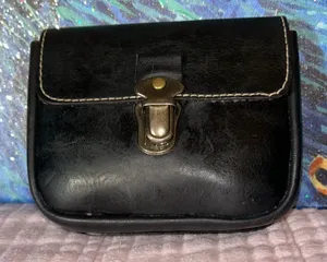 Vintage Black Genuine Leather Pouch for Belt thumbnail 1