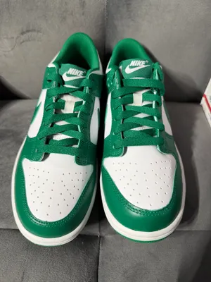 Nike Dunk Low (GS) White Malachite 6.5 Unisex Kids Leather Sneaker FB9109-114 thumbnail 1