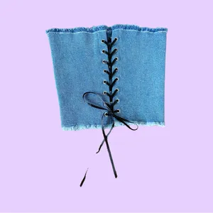 Reworked Denim Lace Up Corset Top 🔥 thumbnail 2