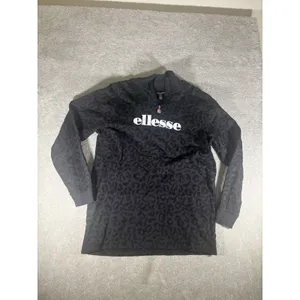 ellese sweatshirt‎ womens us size 12 black leopard print quarter zip thumbnail 2