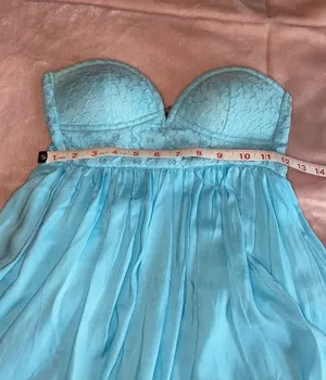Sabo Skirt Blue Strapless Lace Summer Dress thumbnail 8