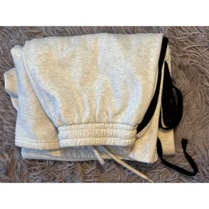 Refuge Heather Gray Lace Trim Side Stripe Sweatpants‎ Ribbon Tie Leg Medium thumbnail 4