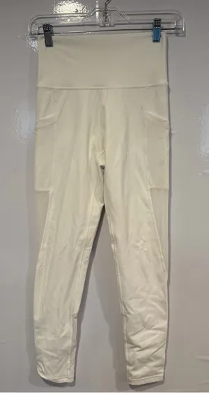 Aerie‎ offline High-Waist White Cream Leggings with mesh Side Pockets thumbnail 1