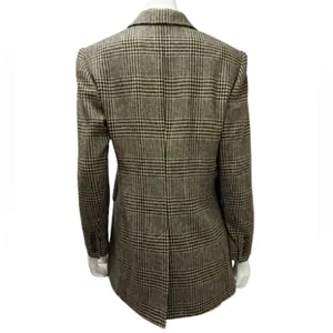 RALPH LAUREN Black Brown Houndstooth Plaid Single Breasted 4 Button Front Blazer thumbnail 2