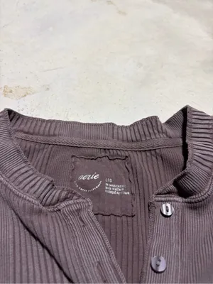Aerie Long Sleeve Ribbed Henley Top large thumbnail 4