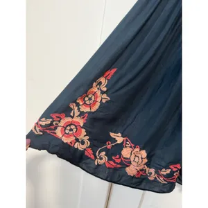 Free People Intimately Navy Blue Floral Embroidered Lace Up Mini Dress Small thumbnail 11