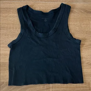 Brandy Melville Midnight Ribbed Crop Top thumbnail 1