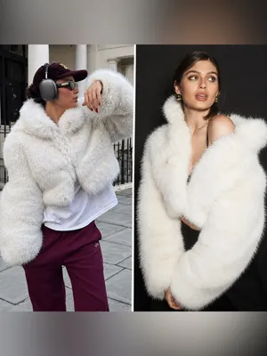 NWT Alo Yoga Opulent Faux Fur Cropped Jacket In Ivory Size Medium thumbnail 3