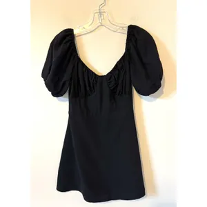 Peppermayo Puff Sleeve Victorian Mini Dress Black Size 6 NEW thumbnail 2