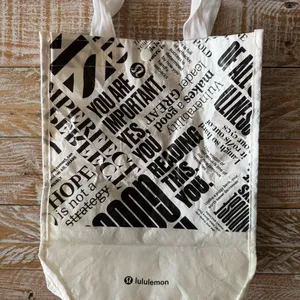Lululemon Small Reusable Bag 🖤 White/Black Logo | Pre-Loved Excellent Condition thumbnail 4