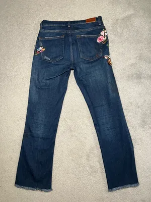 Zara Bookcut Jeans with Embroidery Size 2 thumbnail 3