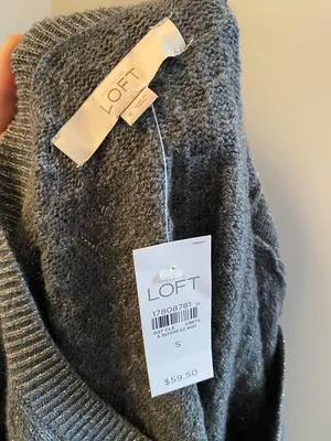 Ann Taylor BNWT LOFT Grey Knit Mixed Wool Sweater thumbnail 4