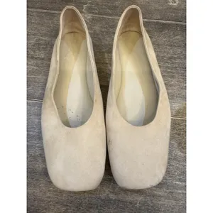 Vince Womens Leah Square Toe Leather Ballet Flats Beige Nude Size 40 US 9 thumbnail 2
