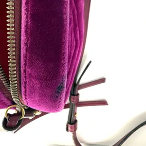 Gucci GG Velvet Marmont Camera Bag, Fuchsia thumbnail 7