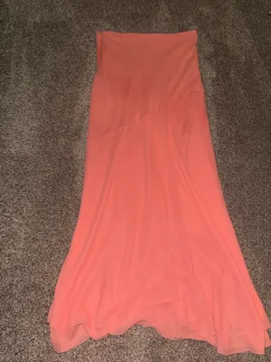 For Love & Lemons Coral Chiffon Maxi Skirt Size M thumbnail 3