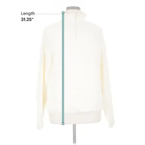 Skims Cream Fuzzy Mock Neck Sweater L/XL Long Sleeve Cozy Tunic Pullover thumbnail 4
