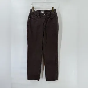 Good American Good 90’s Duster Brown Jeans Straight Leg‎ Coffee Size 26 thumbnail 3