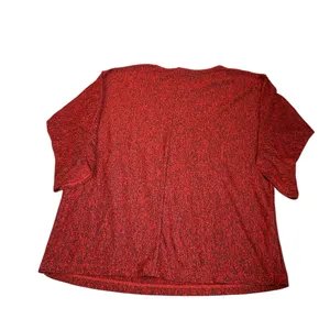 ANDREA JOVINE marbled red top with cropped sleeves thumbnail 4
