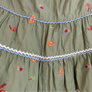Roller Rabbit Ocaso Ashton Skirt Womens Size 36” XXS Green Fruit Shrimp Spritz thumbnail 2