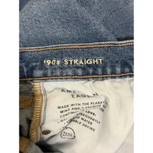 American Eagle 90s Straight Jeans Womens 6‎ Short Blue Medium Wash Stretch Denim thumbnail 4