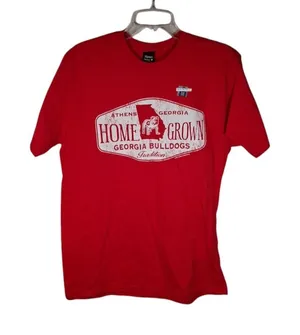 Home Grown Georgia Bulldogs Tshirt Hanes size L Red NWT Unisex 100%‎ USA Cotton thumbnail 1