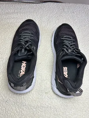 Hoka Black Running Shoes with Pale Pink Logo women’s size 8.5 thumbnail 4