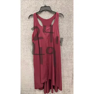 Free Fly Women Dress Medium Burgundy High-Low Racerback Bamboo Blend Pockets thumbnail 3