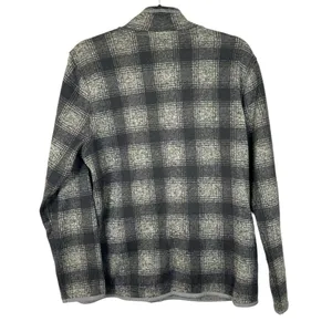 Eddie Bauer Grey Plaid Full Zip Fleece Sweater Women's Size Large thumbnail 5