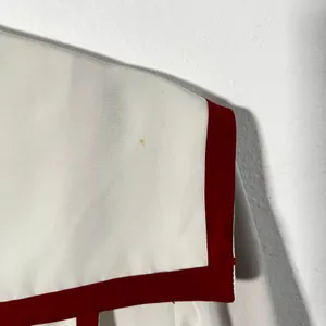 Vintage 90s 80s‎ Blouse Top Womens 10 Cream Bib Collar Retro Nautical Career thumbnail 7