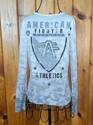 American Fighter Gray Camouflage Long Sleeve size XS BEACHWOOD Biker MMA thumbnail 1