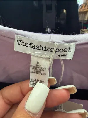 NWT! The Fashion Poet Lavender Satin Long Sleeve Dress - Size Small thumbnail 3