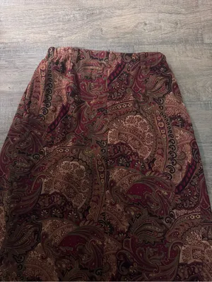 VINTAGE • Orvis • Midi Skirt • Size 6 • Paisley Print • Brown thumbnail 3