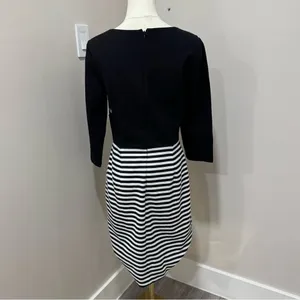 Antonio Melani Womans Dress Black‎ White Striped 3/4 Sleeve Sheath size 8 thumbnail 3