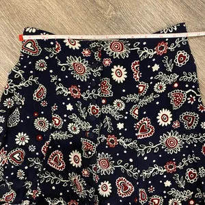 Vintage Y2k 90s mini skirt boho floral hearts button front high waisted small thumbnail 11