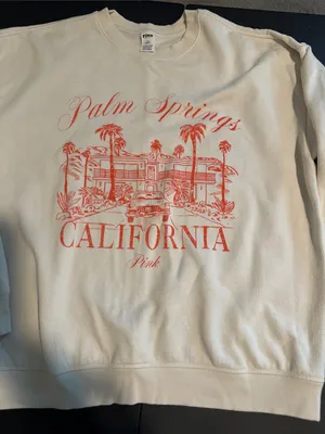 PINK Victoria's Secret Cream crewneck Palm Springs California thumbnail 1
