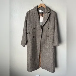 Commense valor plaid oversized overcoat NEW XS Brown thumbnail 6