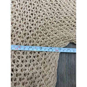 Free People Womens Open Knit Sweater Small Beige Tan Lightweight Boho Pullover thumbnail 6