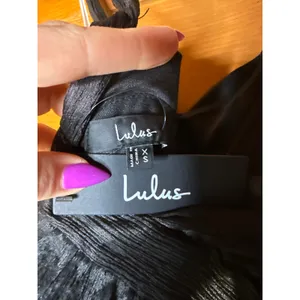 NWT Lulus Aria Black Crinkle Knotted Backless Maxi Dress Gala banquet Ball Sz XS thumbnail 6