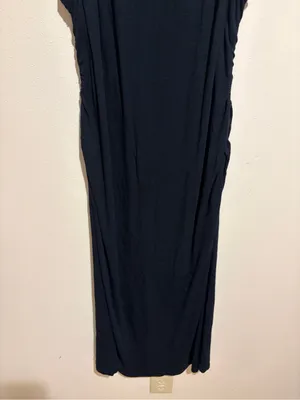 Anthropologie Daily Practice Black Ribbed Ruched Sides Sleeveless Midi Dress XL thumbnail 5