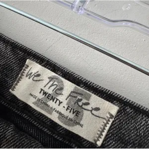 Free People We The Free Parker Wrap Mini Skirt Raw Hem Denim Black‎ Washed thumbnail 7